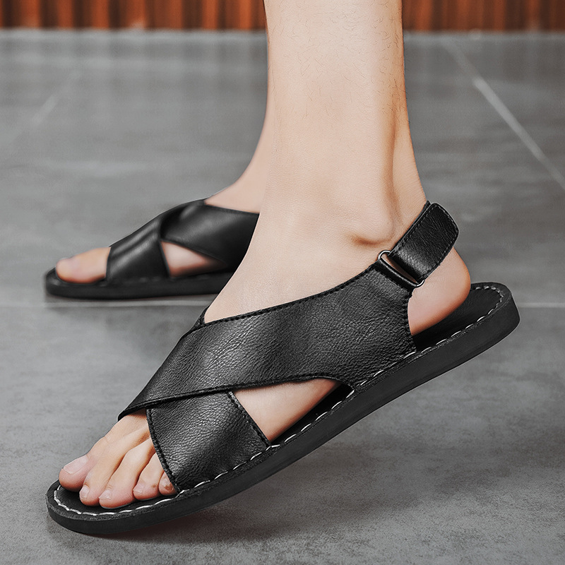Cross-border Plus-size Foreign Trade Hand-sewn Sole Sandals foto 4