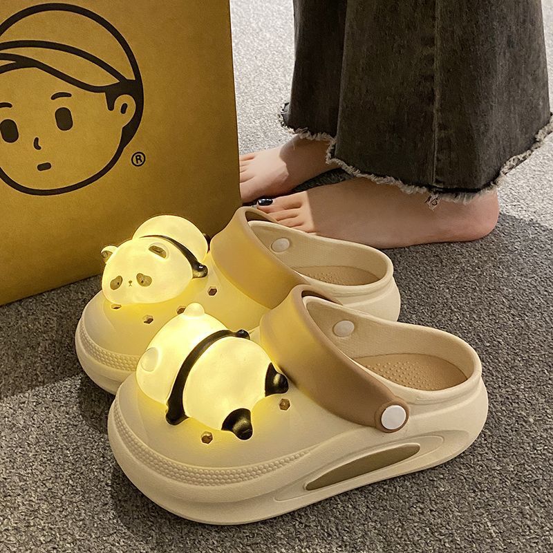 New Spring And Summer Anti-slip Platform Panda Light Hole Shoes For Women foto 2