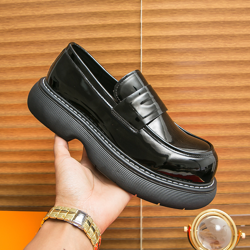 Business Formal Britishstyle Glossy Heightincreasing Leather Shoes foto 2