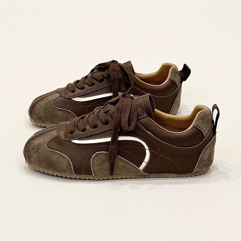 Women's New Arrival Retro Color-Block Flat Derbies All-Match Casual Sneakers