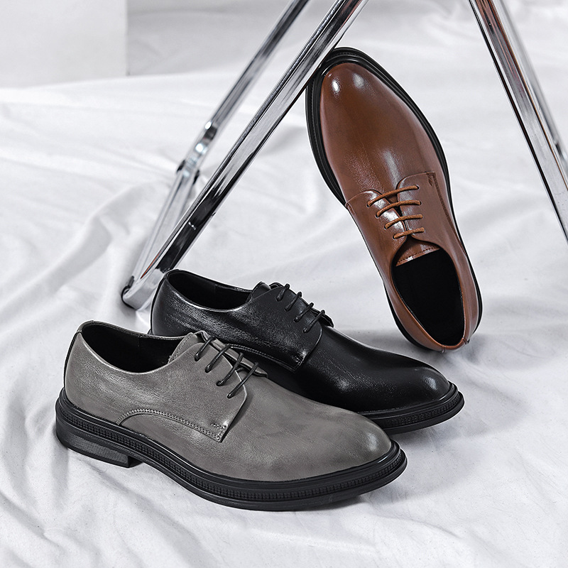 Summer British Phoenix Formal Business Suit Shoes Black Interior Height Increase foto 4