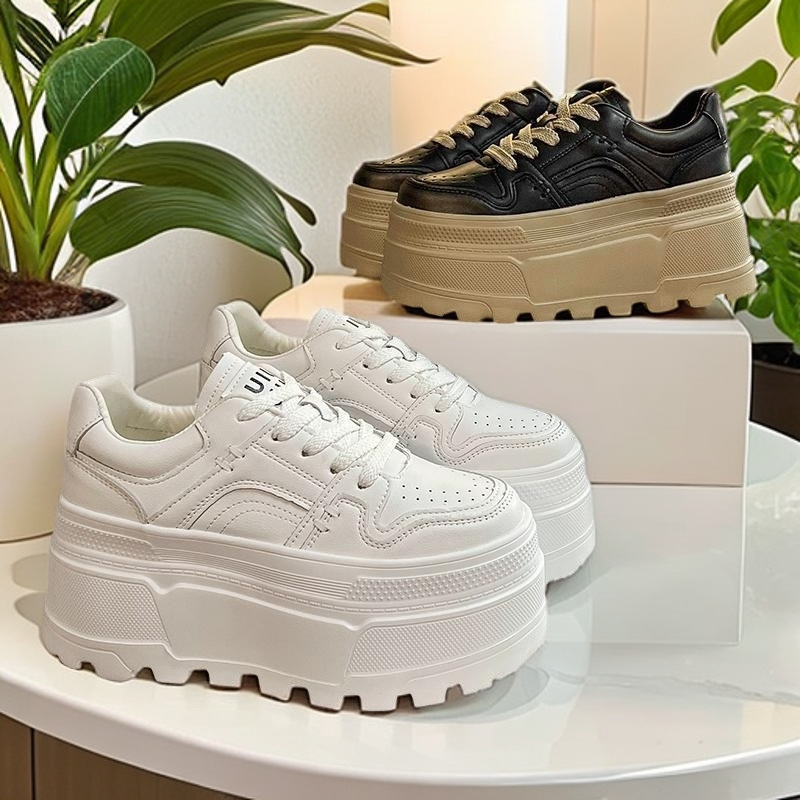 These Height-increasing Thick-soled White Sneakers Look Amazing With Skirts This Chunky Sneaker Is Lightweight Casual And Packed With A Sporty Vibe foto 2
