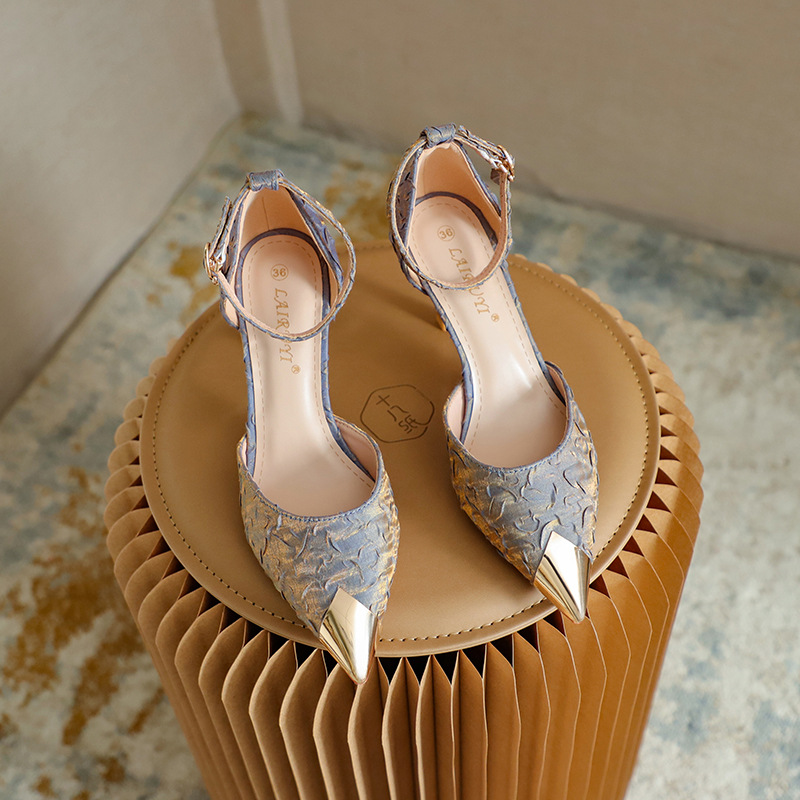 Women's Versatile Satin Anti-Collision High Heels foto 4