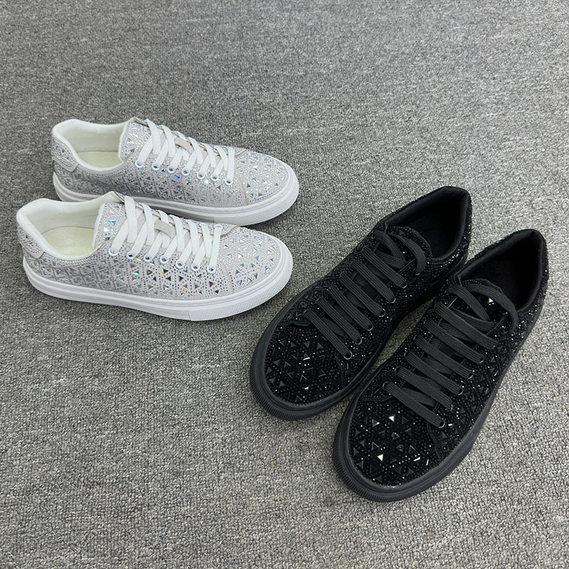 Handsome Internet Hot Rhinestones Men's Shoes Barber Glossy Sneakers foto 5