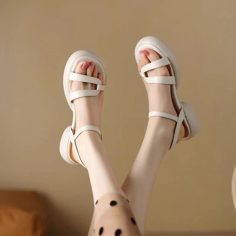 Arrival Womens Open-toe Round-toe Sandals With Thick Soles And Chunky Heelscasual And Versatile foto 5