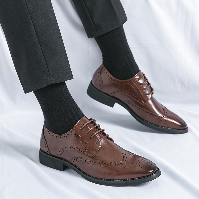 British Style Pointed Leather Shoes foto 3