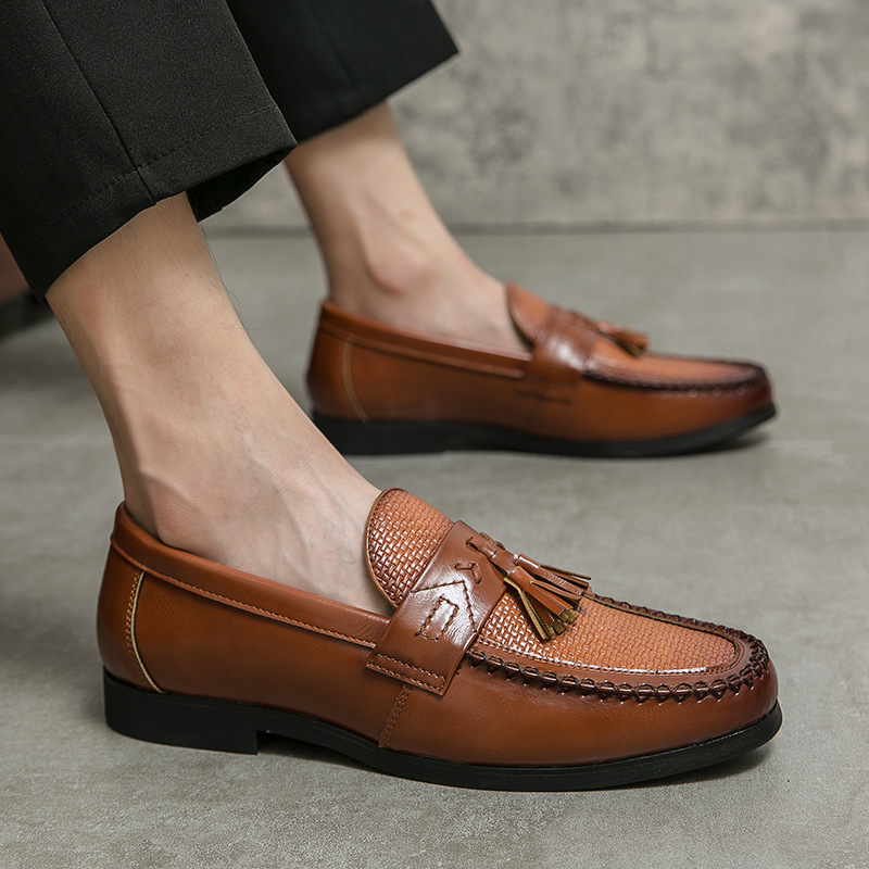 New Men's Casual Slip-on Leather Shoes foto 3