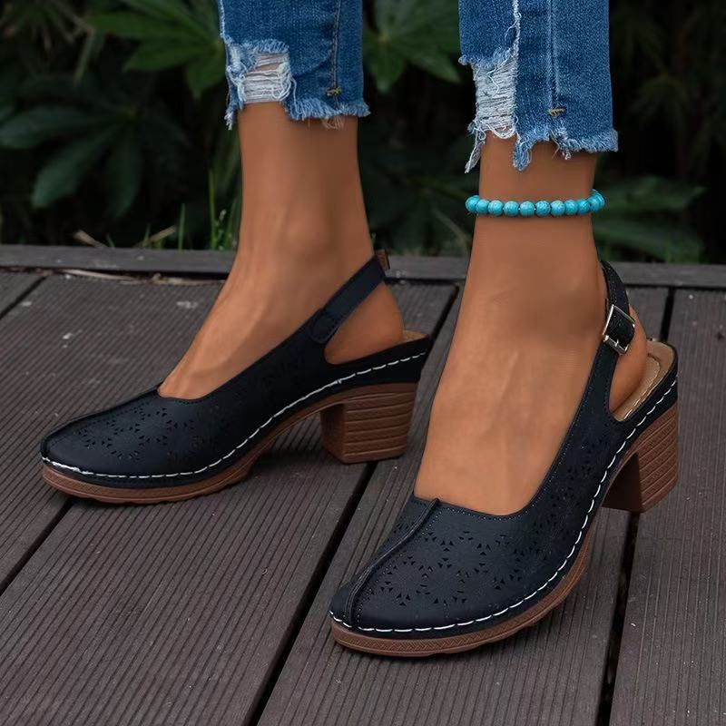 Women's Closed Toe Wedge Sandals European And American Plus Size High Heel Sandals foto 2