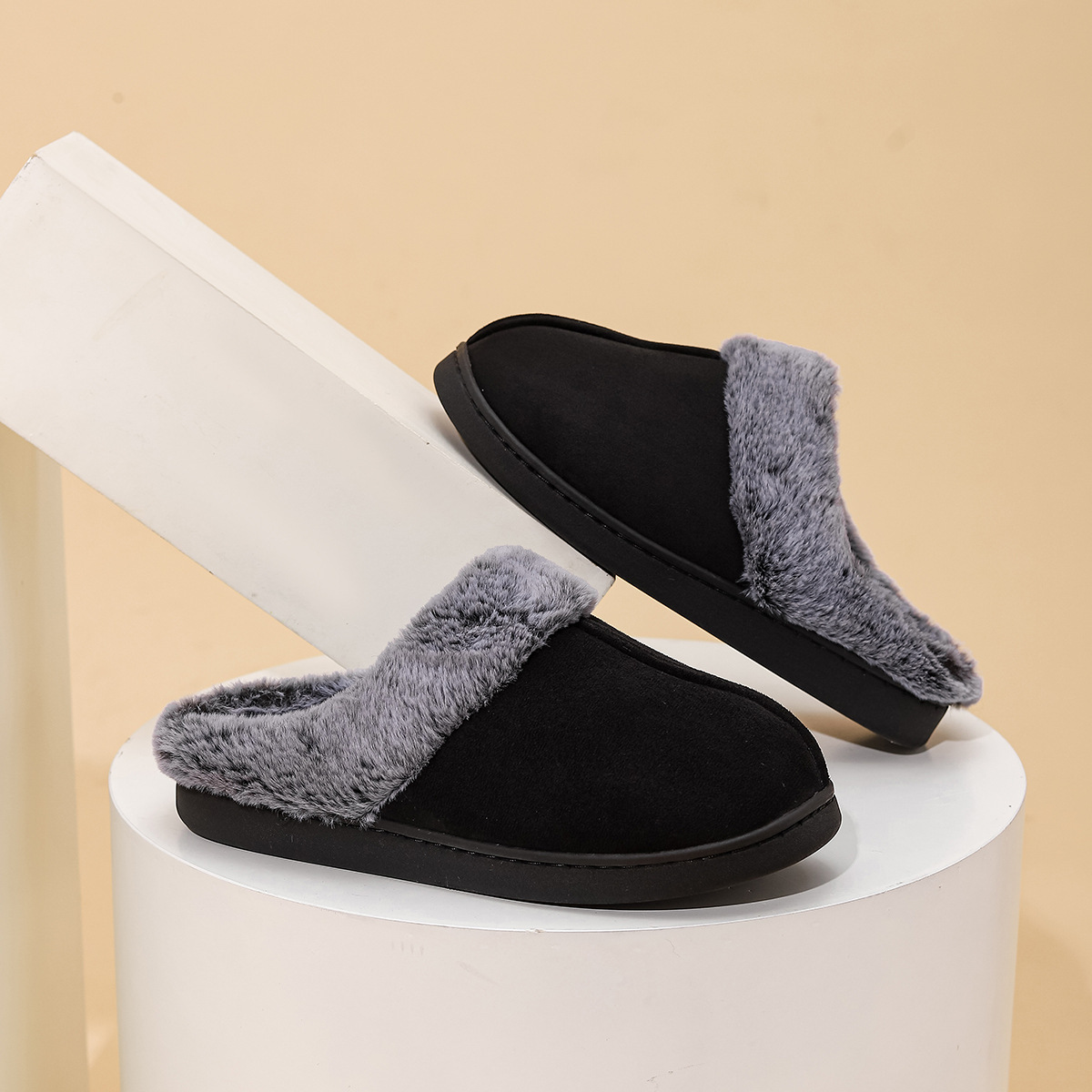 Fleece-lined Warm Cotton Slippers For Home Use foto 5