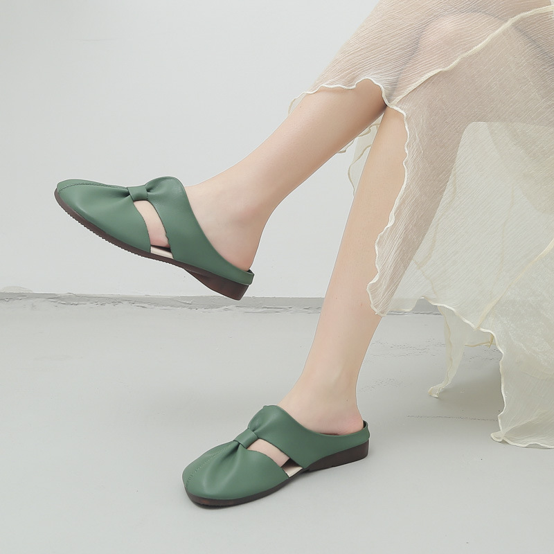 Flat-Soled Soft-Soled Lazy Casual Closed-Toe Half Slippers Mother Shoes foto 3
