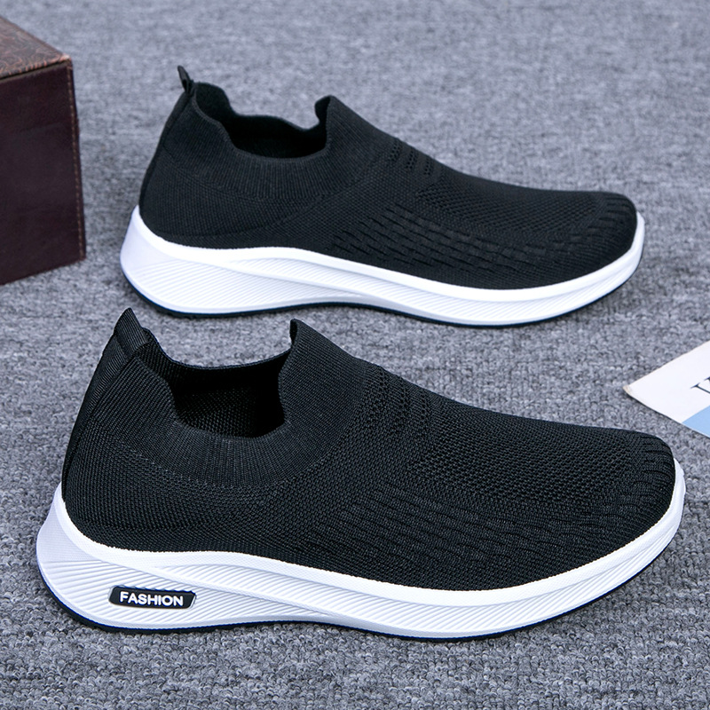 Spring New Breathable Flyknit Slip-on Mens Running Sneakers foto 4