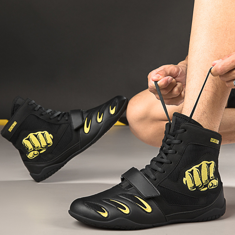 Ultra-light Non-slip Breathable Boxing Wrestling Fighting Shoes foto 4