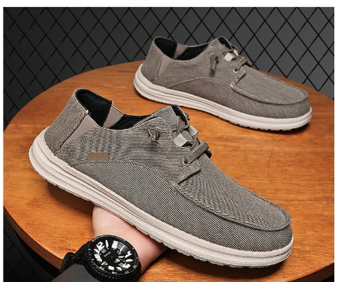 Large Size Canvas Shoes Men's Casual Loafers Old Beijing Cloth foto 3