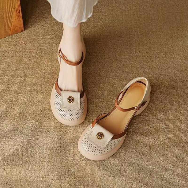 Women's Fashionable Waterproof Closed-Toe High-Heel Sandals foto 2