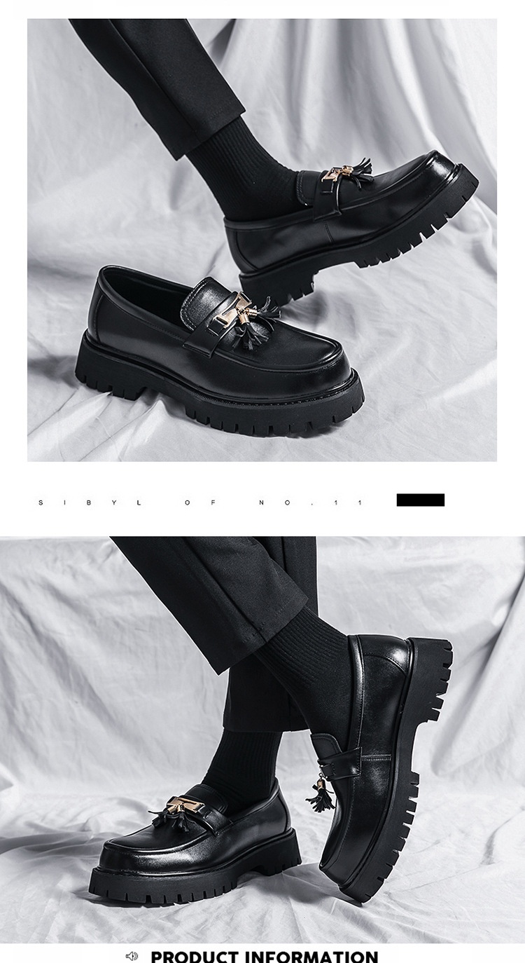 Men's Shoes British Style Black Leather Shoes