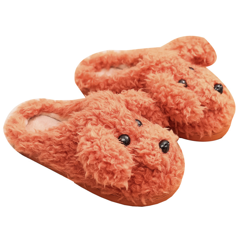 Winter Pack Heel Cotton Shoes Women's Cartoon Furry Slippers foto 5