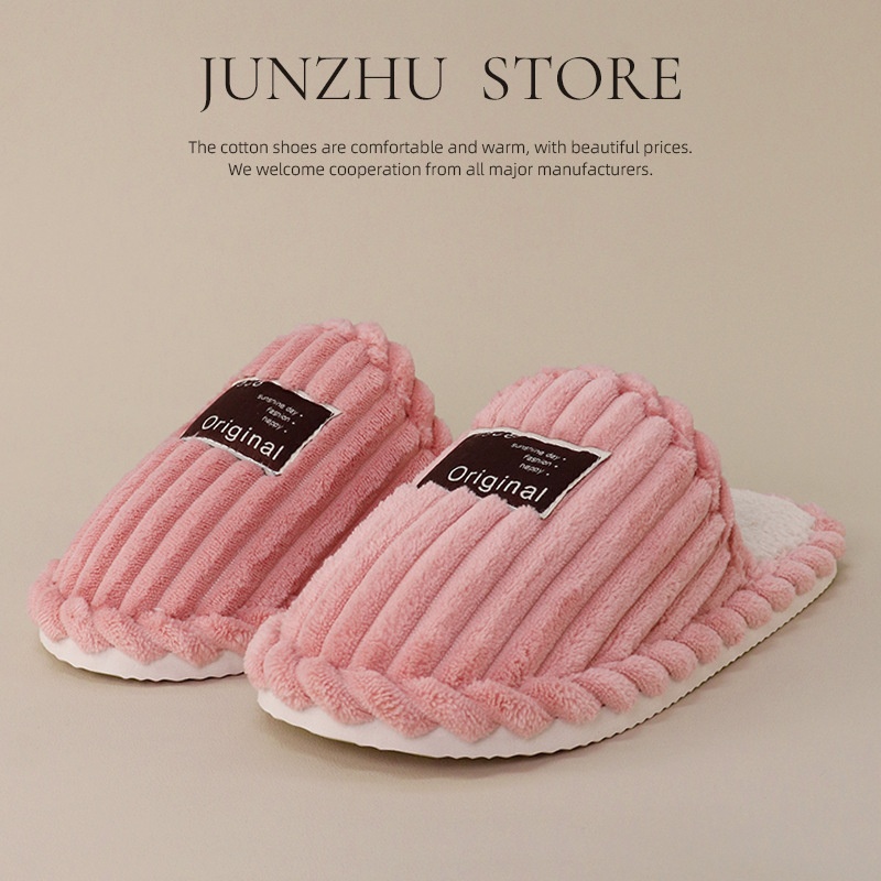 Household Non-Slip Warm Plush Floor Slippers foto 2