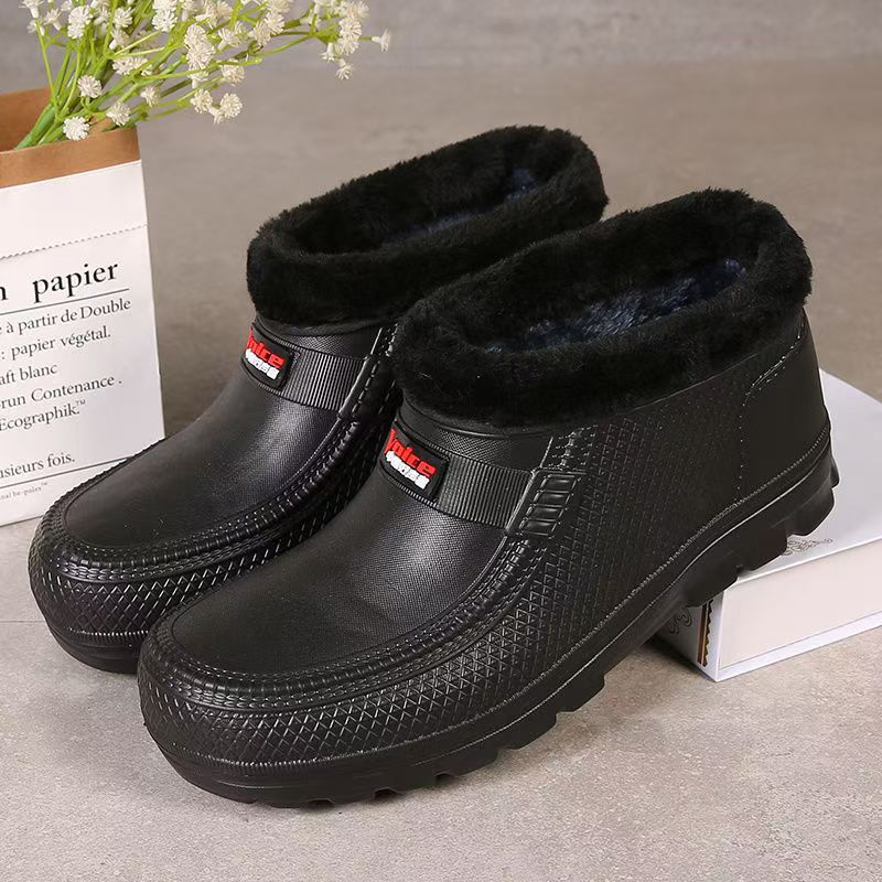 Waterproof Cotton Shoes With Fleece For Warmth Waterproof And Anti-slip Rain Boots foto 4
