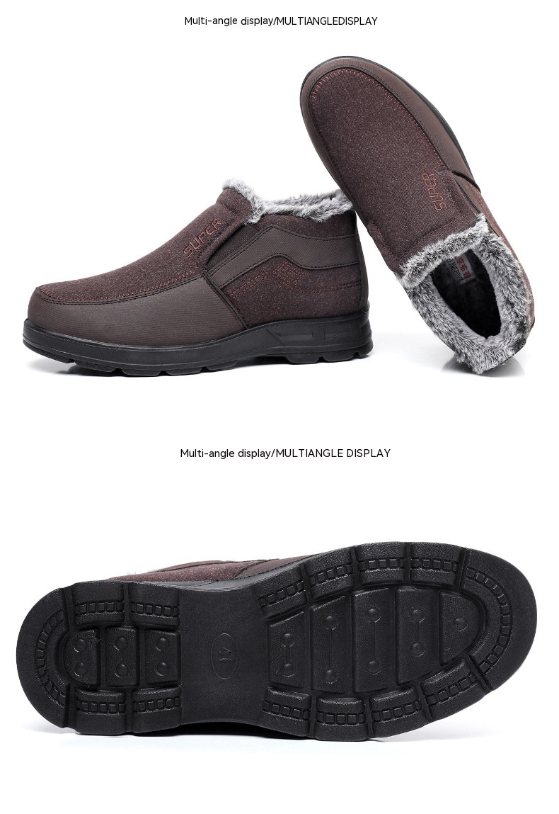 Men's Cotton Shoes Fleece-lined Warm Middle-aged And Elderly foto 5