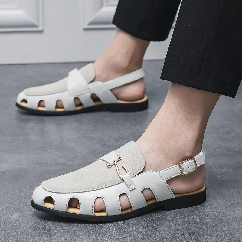 Breathable Men's Retro Low Heel Sandals foto 4