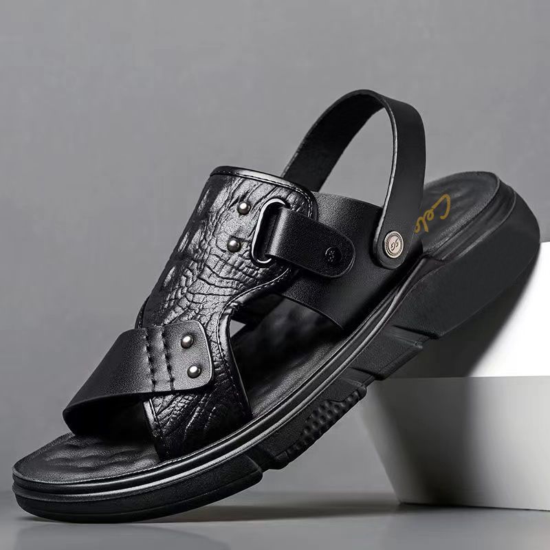 Summer Beach Non-Slip Breathable Thick Soft-Soled Durable Dual-Use Mens Sandals foto 4