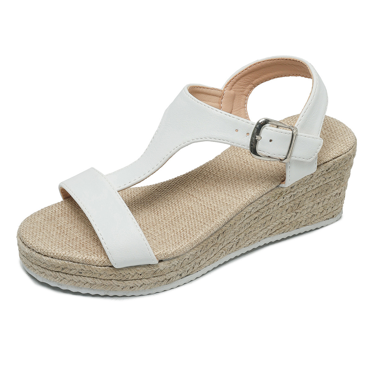 Woven Jute Rope Womens Height-increasing Shoes foto 5