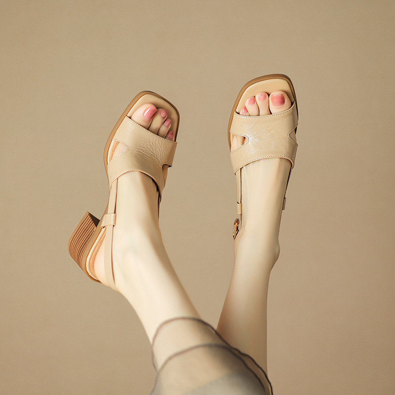 Womens Casual Square-toe Open-toe Sandals foto 3