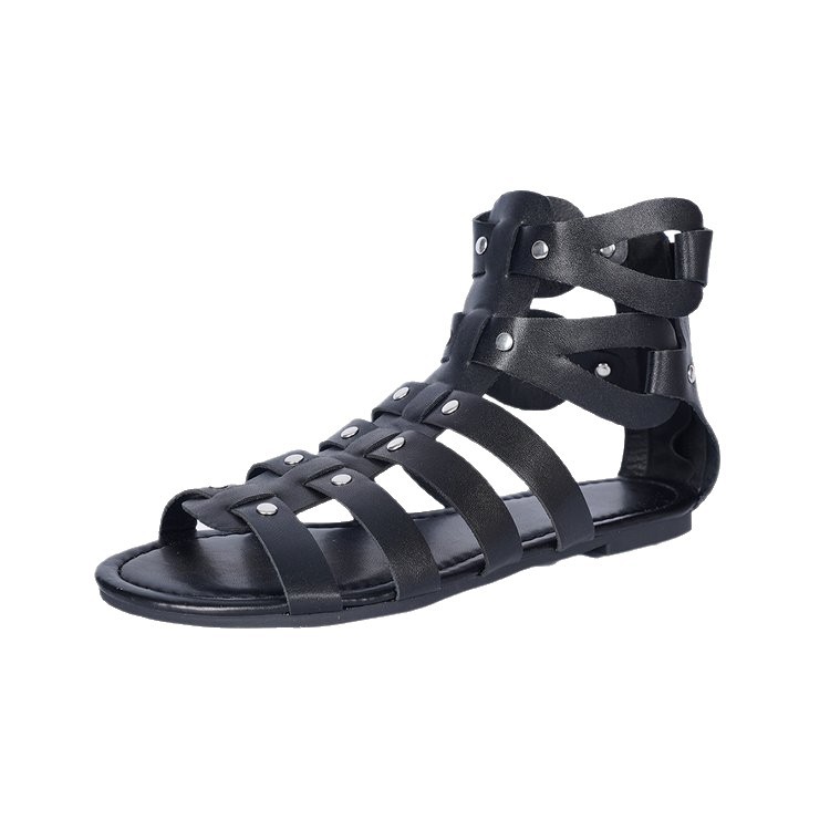 Women's Zipper Flat Casual Plus Size Roman Sandals foto 4