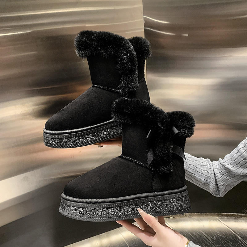 Women's Mid-Calf Fleece-Lined Thickened Thermal Cotton Boots foto 3