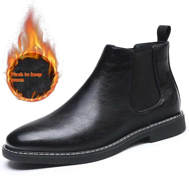 Fashion Retro Cotton Boots British Velvet Short Boots foto 2