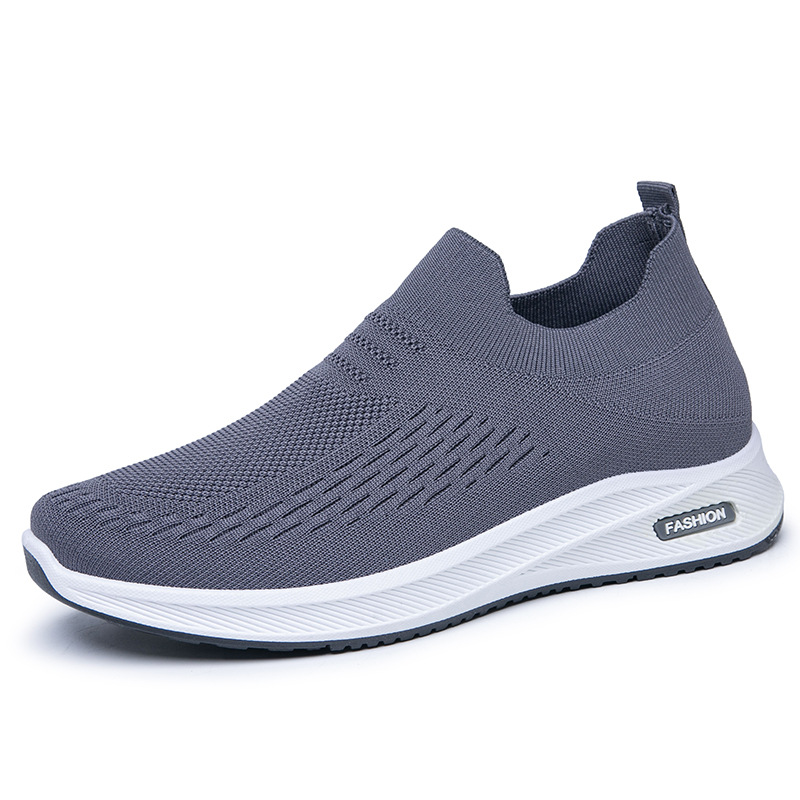 Spring New Breathable Flyknit Slip-on Mens Running Sneakers foto 3
