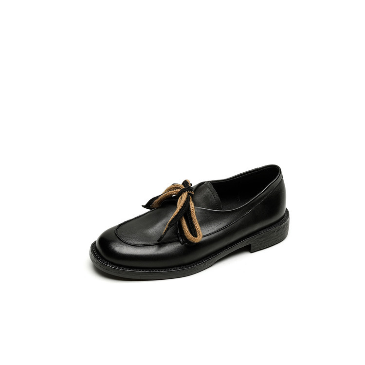 Womens Simple Retro Bow-Heeled Pumps foto 2