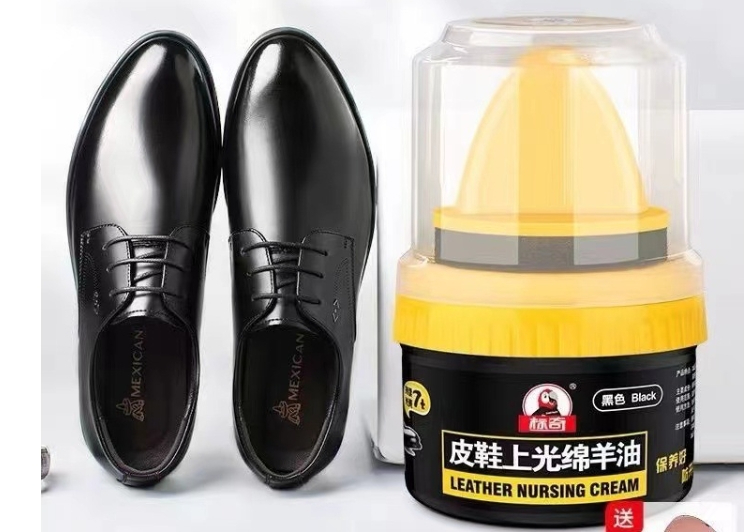 Leather Shoes Polish Lanolin Get Sponge Head Black Brown Natural Color Colorless Maintenance Anti-cracking Non-stick foto 2