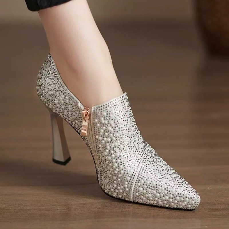 New Springautumn Deep-toe Champagne-colored High Heels For Women foto 5
