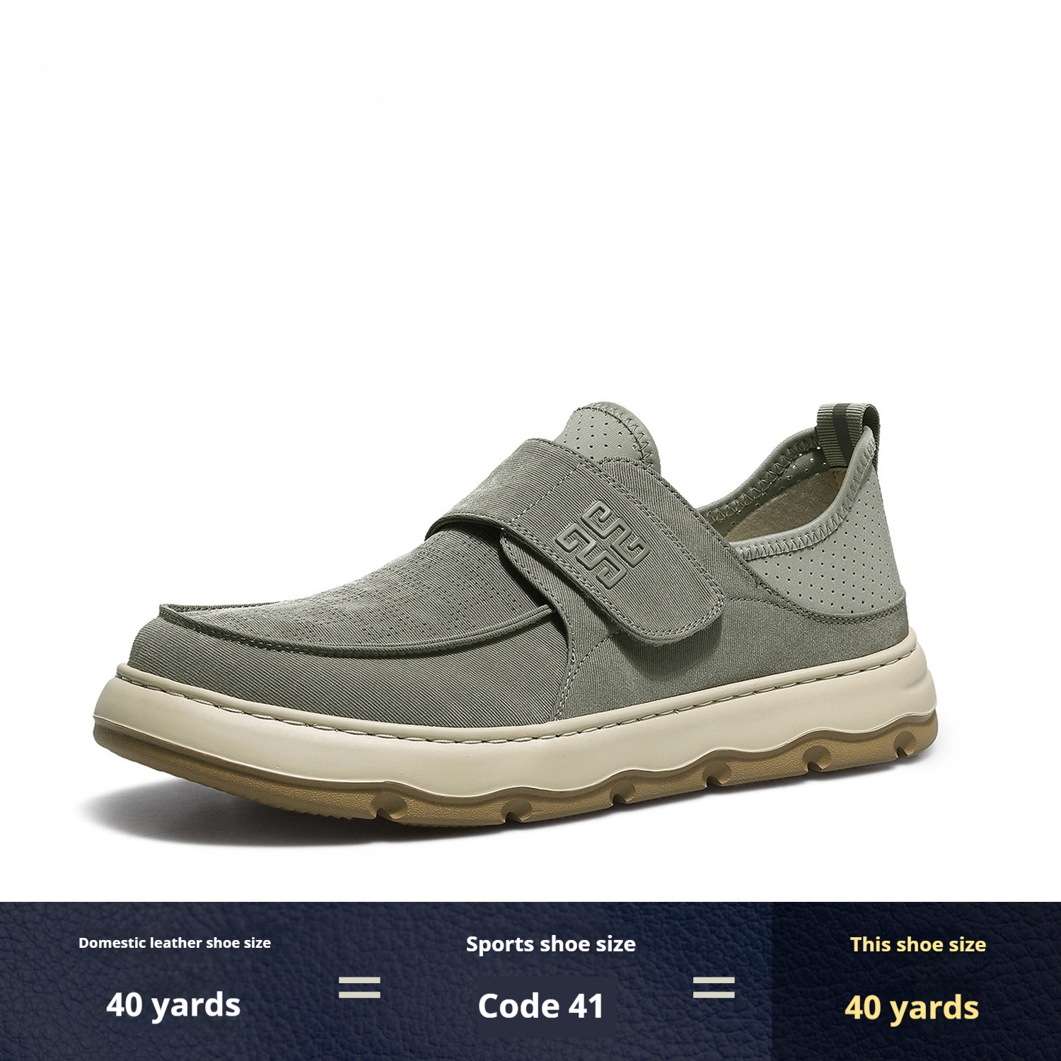 Perforated Breathable Velcro Casual All-matching Men's Shoes foto 4