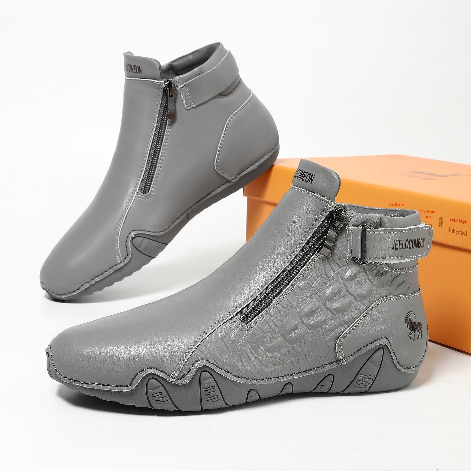 Genuine Leather Plus-Size Cotton Shoes Independent Website High-Top Wear-Resistant Outdoor Casual Shoes foto 5