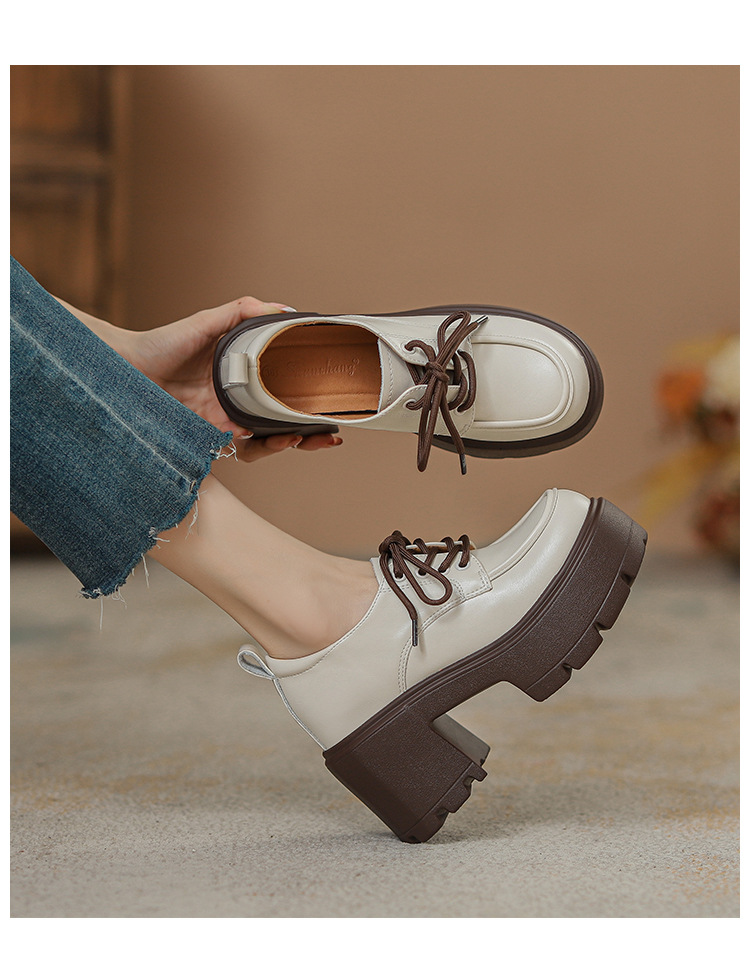 Chunky-sole Lace-up Loafers With A Thick Heel foto 2