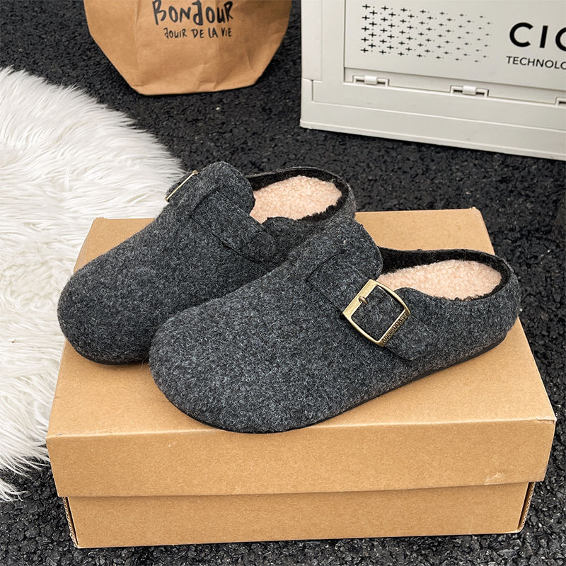 Womens Stylish Casual Wool And Cotton Slippers foto 5