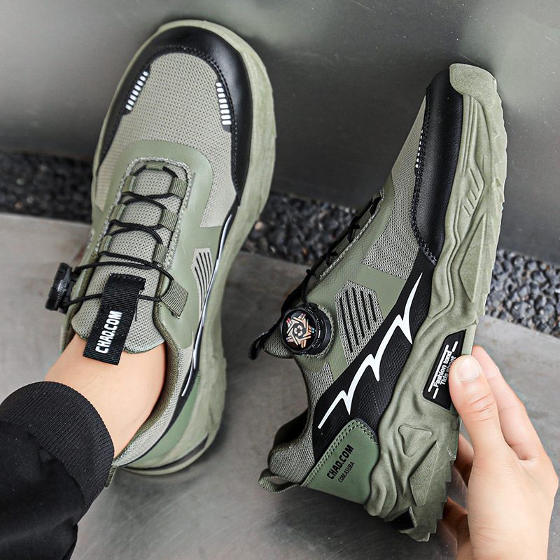 Leather Surface Men's Mesh Breathable Sports Low-top Shoes foto 5