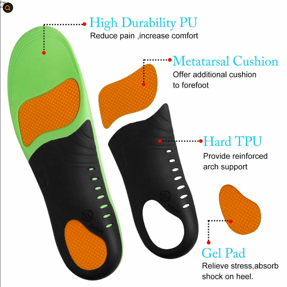 Orthotic Shoe Insoles Inserts Flat Feet High Arch Support For Plantar Fasciitis foto 4