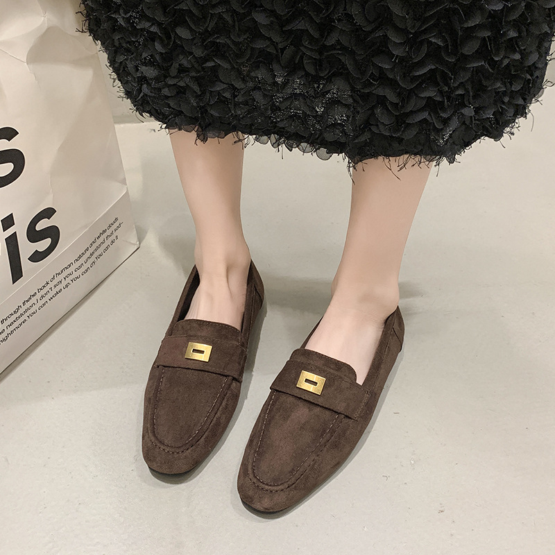 Fashion Women British Loafers Square Toe Gommino foto 3