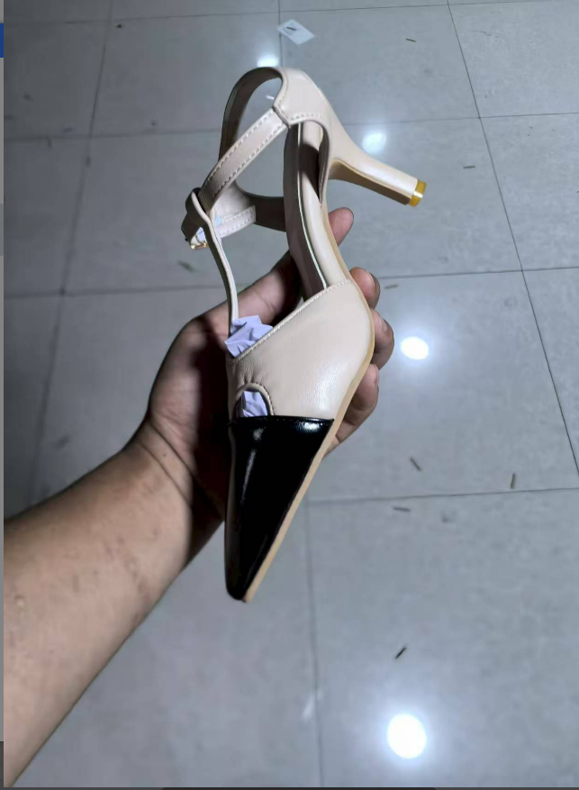 Summer High Heel Fashion Color Matching Buckle Sandals foto 4