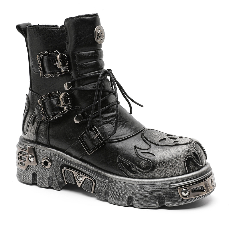 Retro Dark Punk-style Metal Shoes foto 3