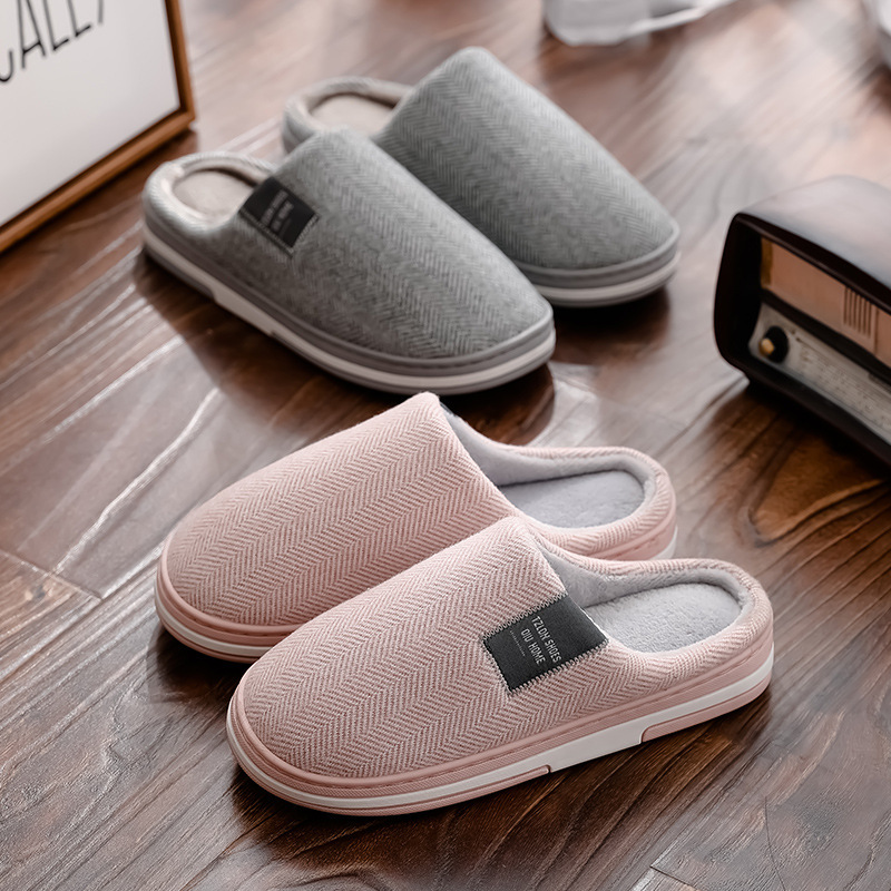 Home Cotton Slippers Men's Home Autumn And Winter Thick Bottom Non-slip foto 3