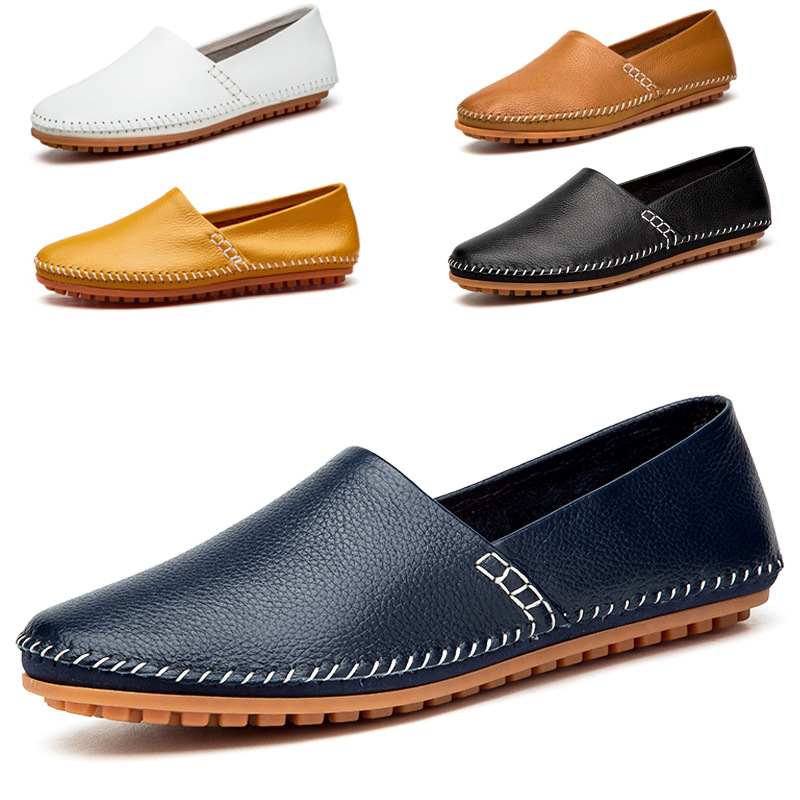 Summer First Layer Cowhide Casual Driving Shoes foto 4