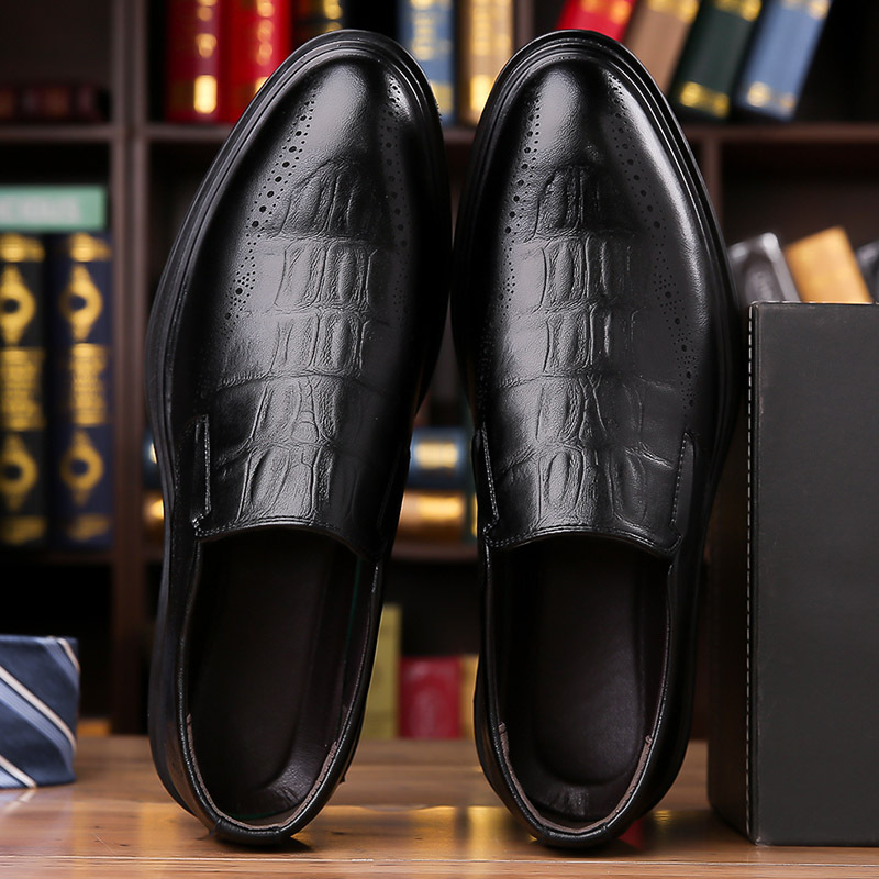 Mens Casual British-style Pointed Leather Shoes foto 4