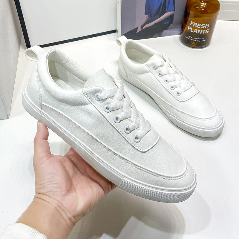White Shoes Men's Four Seasons Breathable Teenagers Pure White foto 5