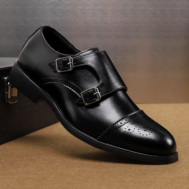 Low-top Leather Shoes Fashion British Style Business Formal Wear Casual Men's Shoes foto 3