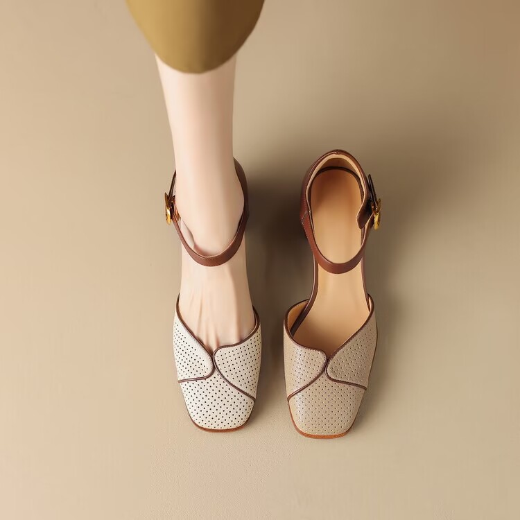 Closed-toe Sandals For Women Mid-heel Perfect With Summer Dresses foto 5