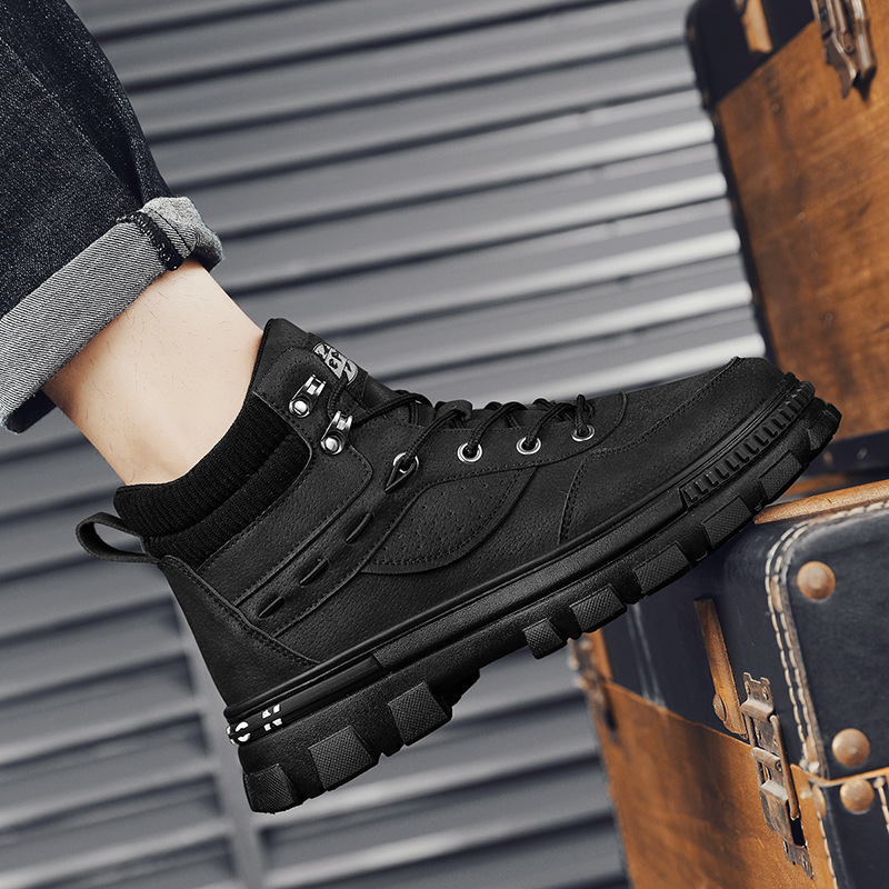 British Style Retro Trendy Workwear Thick-soled Non-slip Wear-resistant High-top Martin Boots foto 2